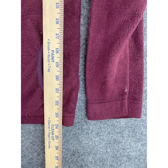 Woolrich Fleece Jacket Women's Medium Dark Red Full Zip Fleece Pockets Mock Neck - Picture 4 of 5